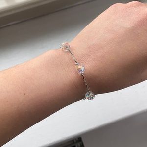 Swarovski Crystal Ball on Chain Bracelet